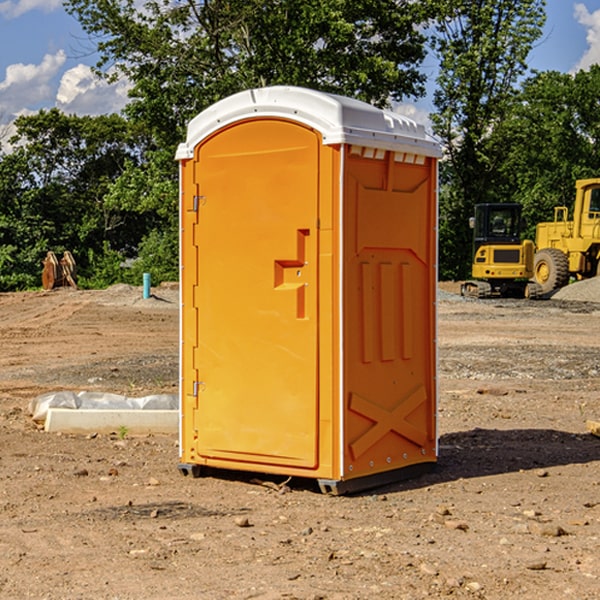 how often are the porta potties cleaned and serviced during a rental period in Venus